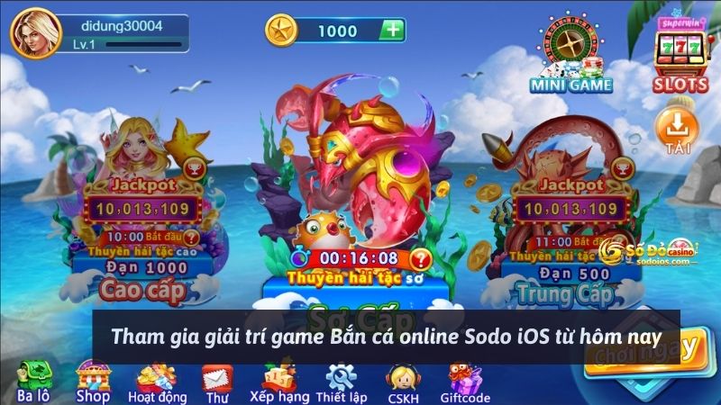 Tham gia giải trí game Bắn cá online Sodo iOS từ hôm nay
